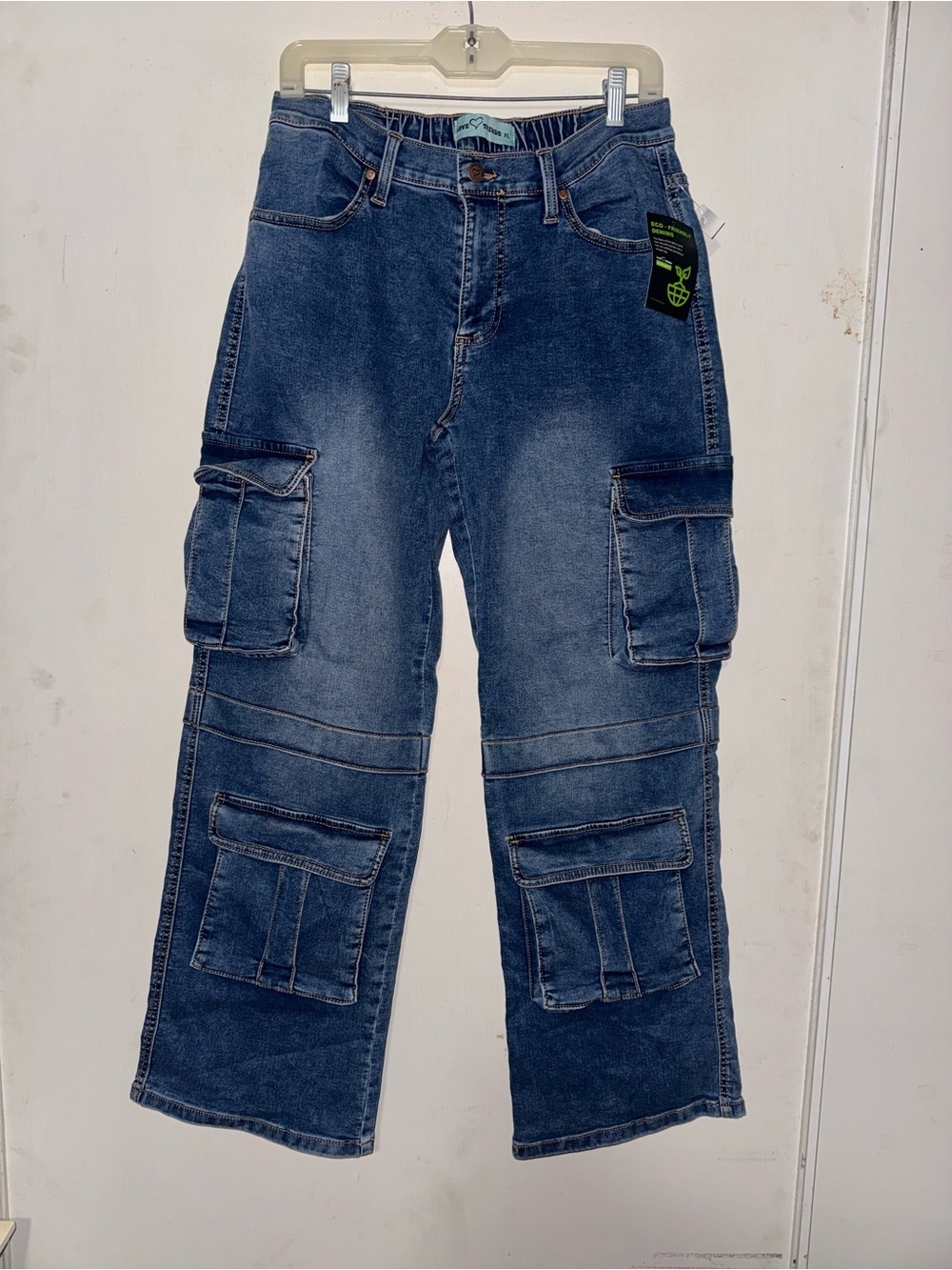 Women’s Dark Blue Cargo Jeans - Utility Pocket Style